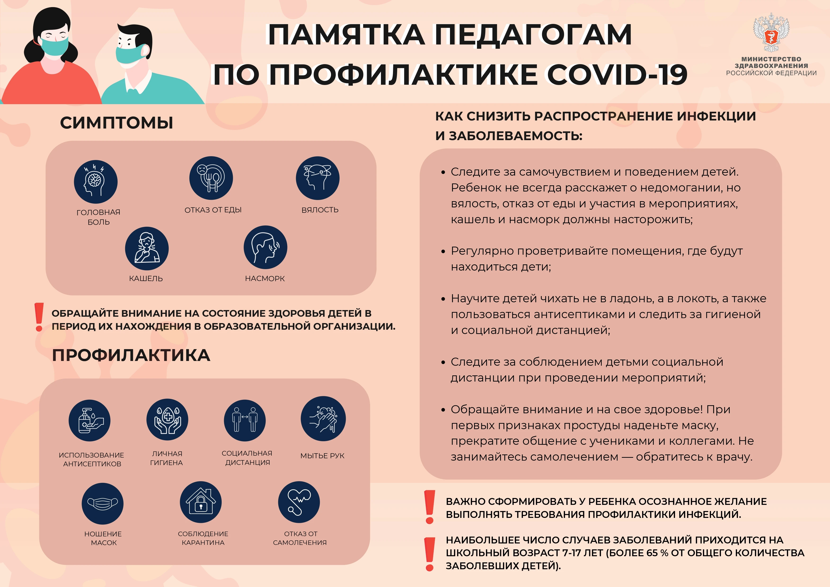 Памятка педагогам по профилактике COVID-19